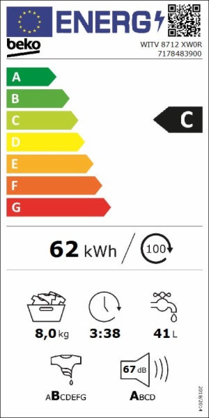 LAVADORA BEKO WITV 8712 XW0R